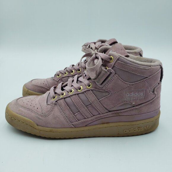 Adidas Forum Mid Adventure Pack Sneakers 10 Womens Hi Tops  Pink - Picture 1 of 11